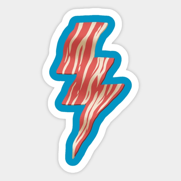 powered by bacon Sticker by Madkobra